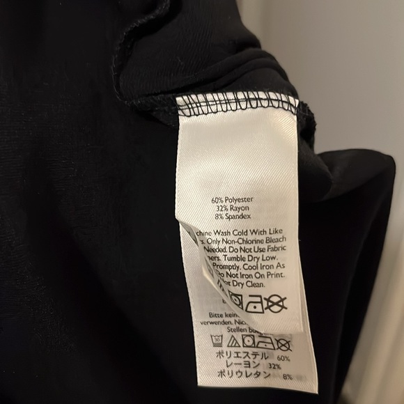 Eddie Bauer 2XL Black Faux Wrap Dress 3/4 Sleeves GUC Stylish and Flattering Fit - Picture 3 of 5